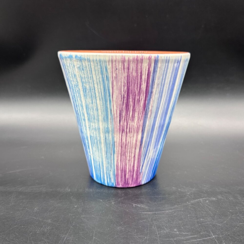 Vintage Plater Portugal Pottery Pastel Rainbow Stripes Mid Century Modern Retro - Picture 5 of 12